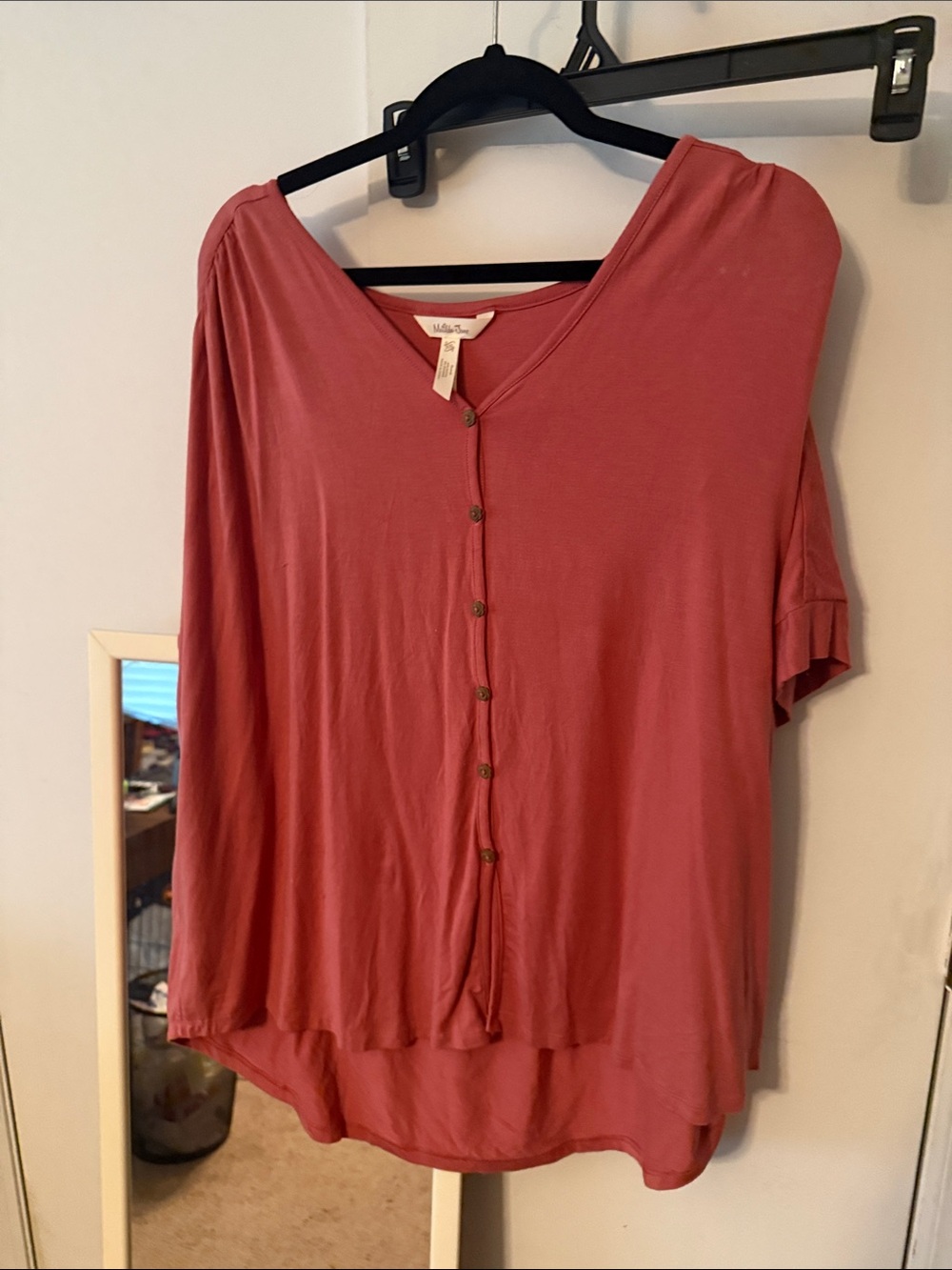 Matilda Jane Button-Front Top in Dusty Rose